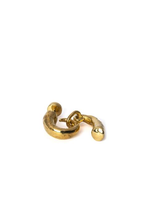Parts of Four Little Horn gold-plated pendant earring