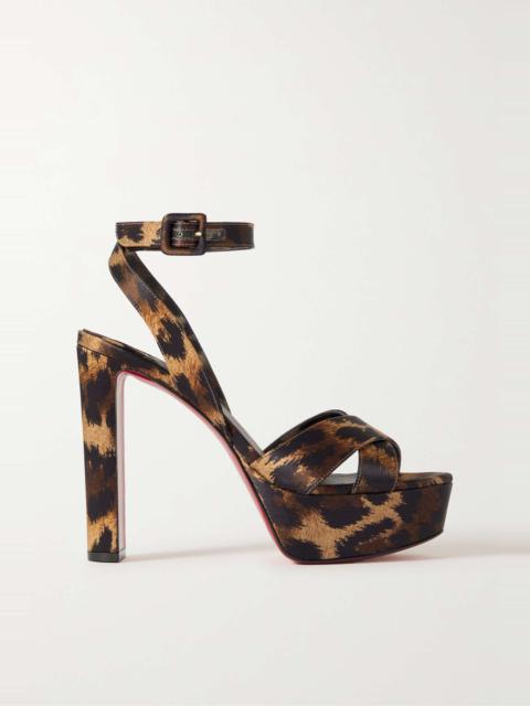 Christian Louboutin Supramariza 130 leopard-print satin pumps