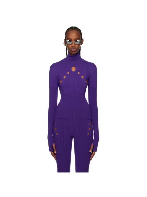 Jean Paul Gaultier Purple Cutout Turtleneck
