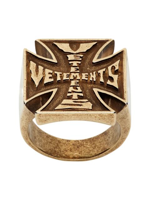 VETEMENTS Biker Cross Logo Ring