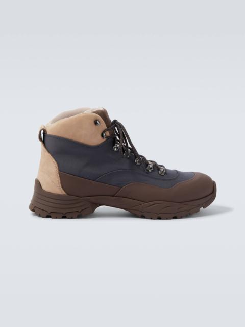 Brunello Cucinelli Leather-trimmed ankle boots