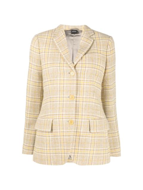 checked single-breasted blazer