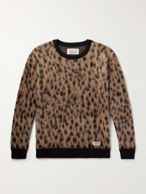 WACKO MARIA Leopard-Jacquard Knitted Sweater