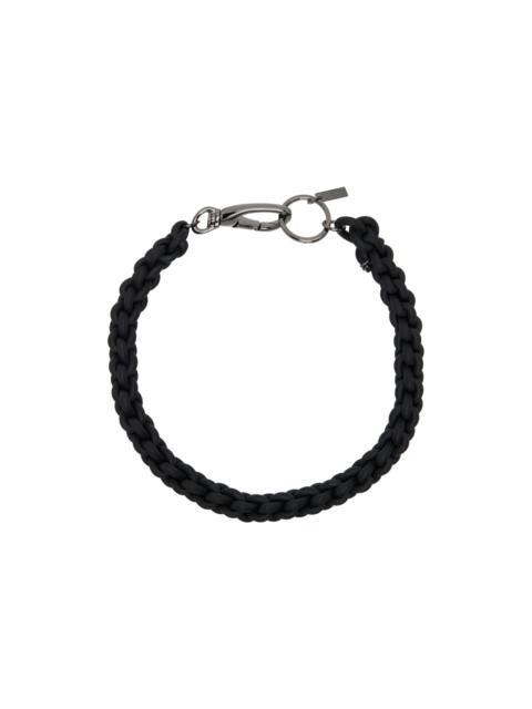 Junya Watanabe Black Braided Rubber Chain Necklace