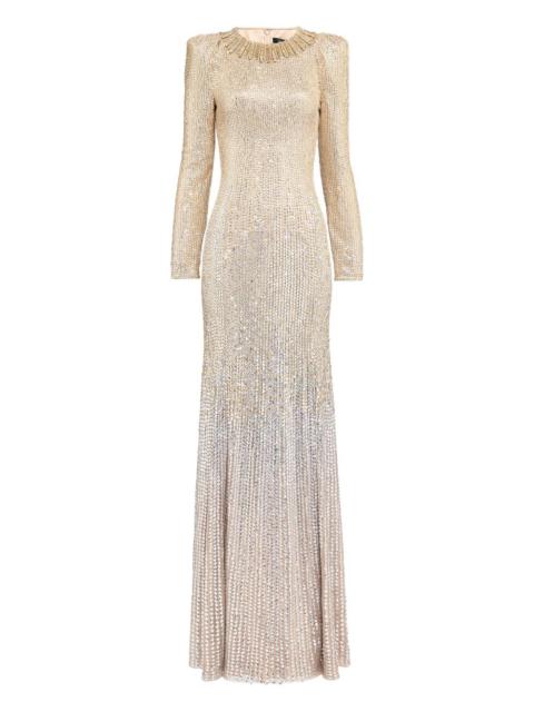 JENNY PACKHAM Sisi embellished long-sleeve gown