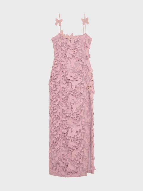 Blumarine LONG DRESS IN MACRAMÉ LACE