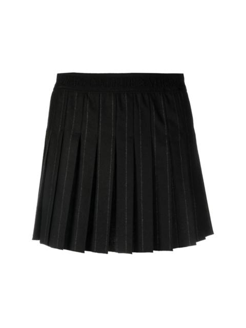 pinstripe pleated skirt