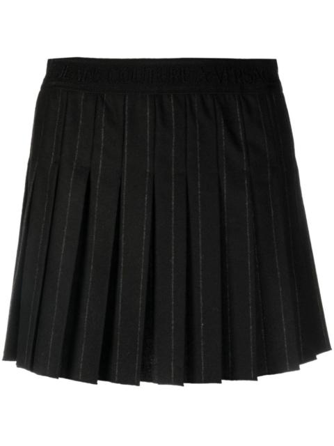 pinstripe pleated skirt