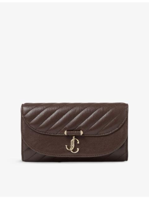 JIMMY CHOO Curve Quilted Leather Wallet-On-Chain