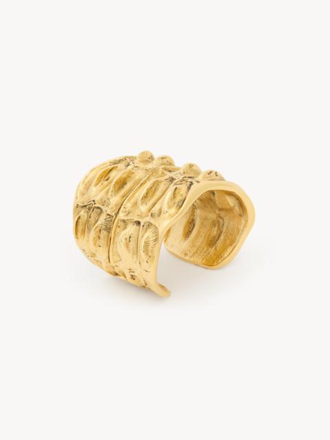SAINT LAURENT CROCODILE CUFF IN METAL