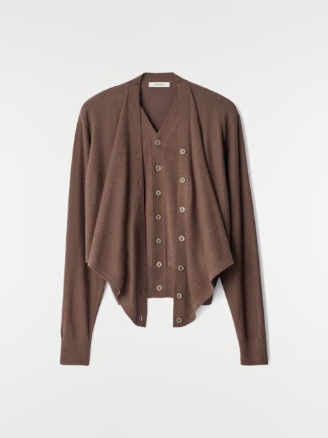 Lemaire TROMPE-L’ŒIL CARDIGAN IN MERINO WOOL BLEND