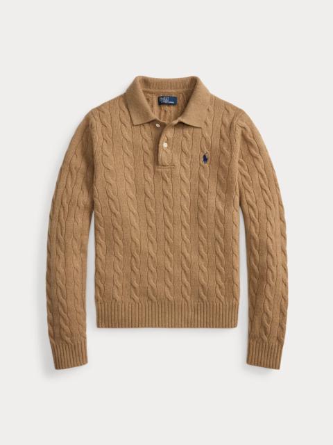 Polo Ralph Lauren Cable-Knit Wool-Cashmere Polo Sweater