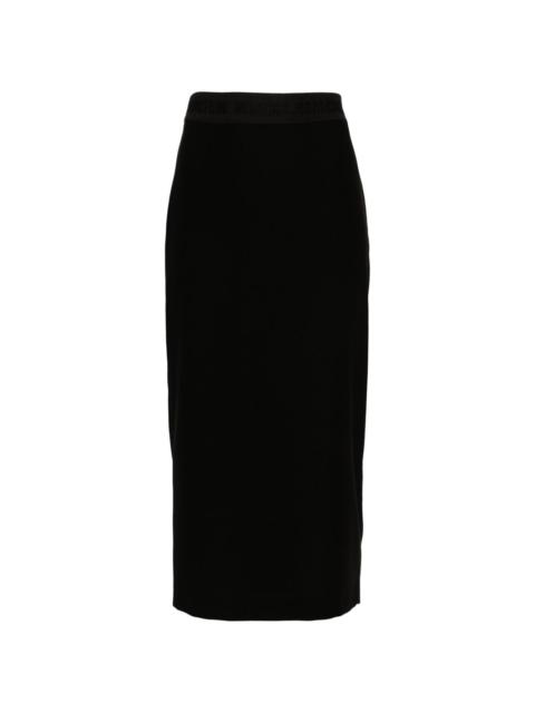 VERSACE JEANS COUTURE logo-waistband midi skirt