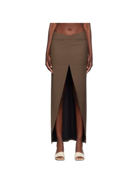 Brown Castor Maxi Skirt