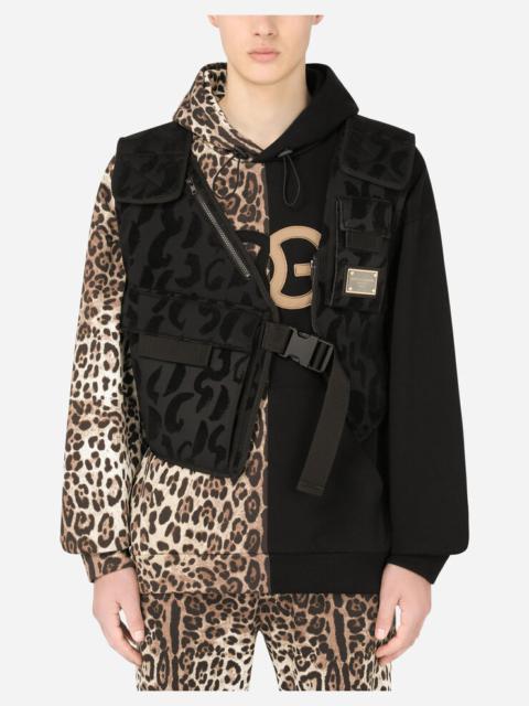Dolce & Gabbana Flocked leopard-print vest with patch