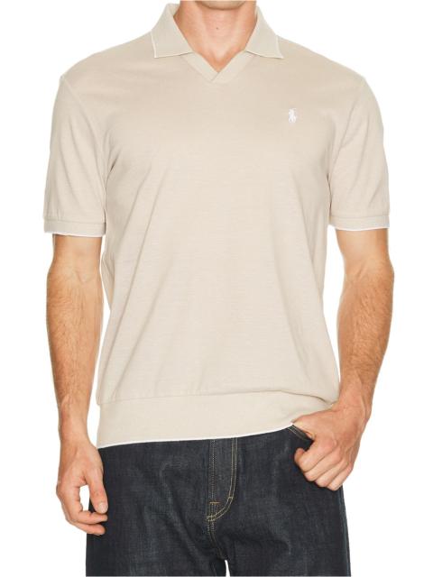 Polo Ralph Lauren Short Sleeve Jacquard Pique Johnny Collar Polo