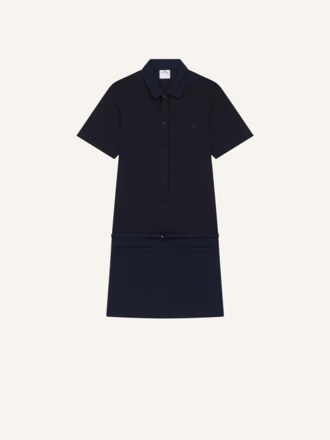 courrèges BI-MATERIAL POLO DRESS