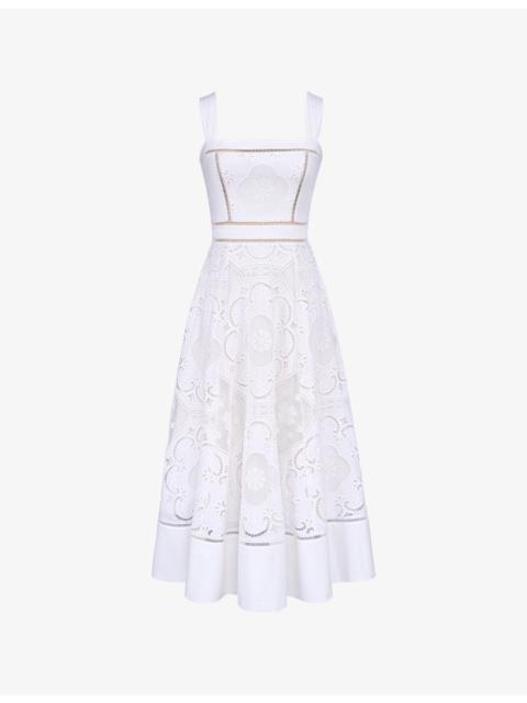 House of CB Ava Broderie-Anglaise Stretch-Cotton Midi Dress