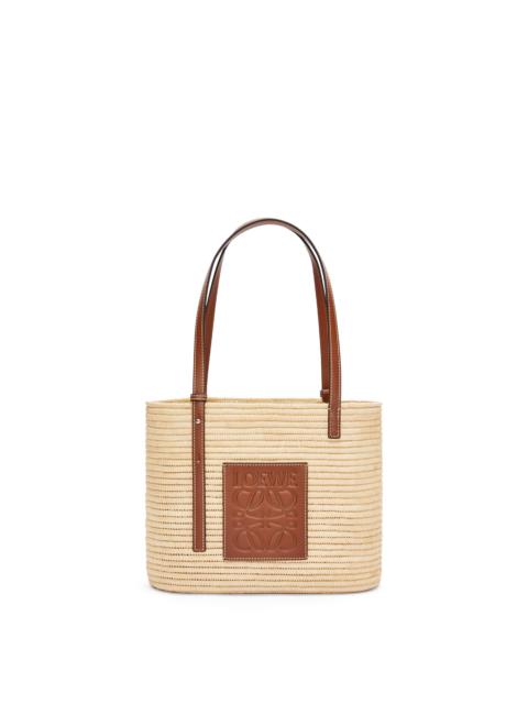 Loewe Small Square Basket bag in raffia and calfskin