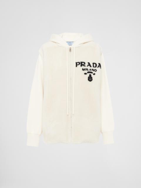 Prada Oversized cashmere and shearling sweatshirt