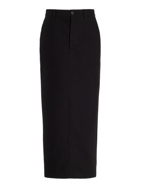 WARDROBE.NYC Cotton Drill Maxi Column Skirt black