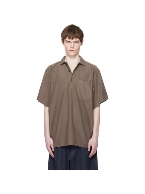 HED MAYNER Taupe Garment-Dyed Polo