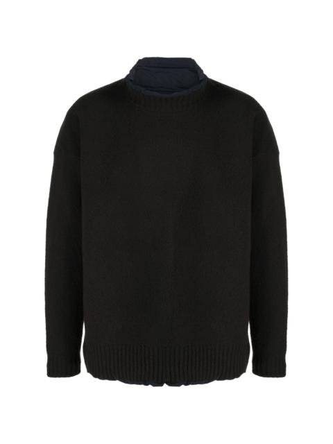 mock-neck reversible jumper