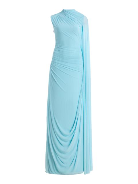 deme Exclusive Maple Draped Chiffon Maxi Dress