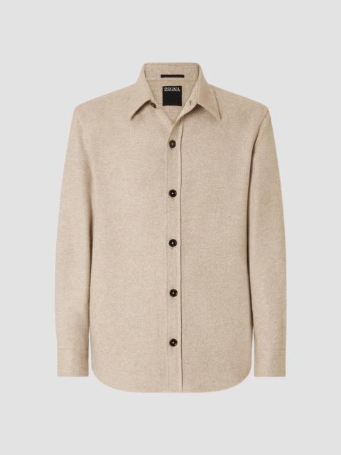 ZEGNA Men's Cashmere and Silk Overshirt - Light Beige