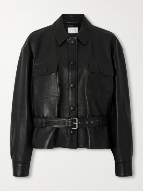 SAINT LAURENT Belted Leather Jacket