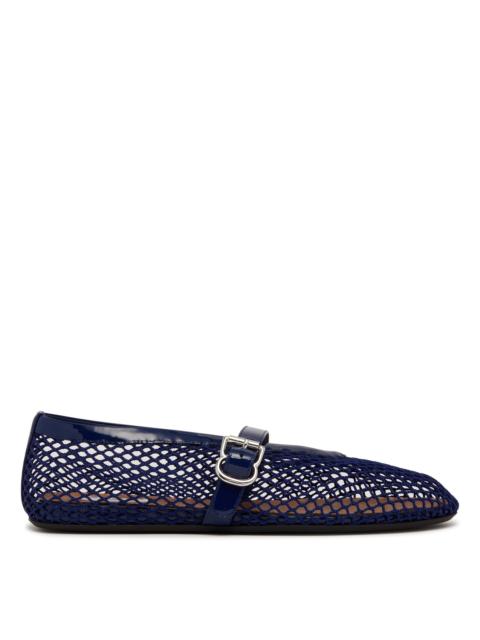 Blue Mesh Flat Ballerinas