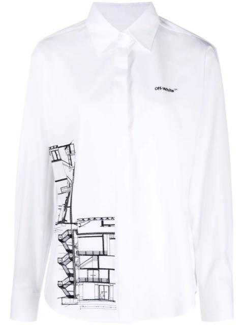 Off-White graphic-print long-sleeve shirt