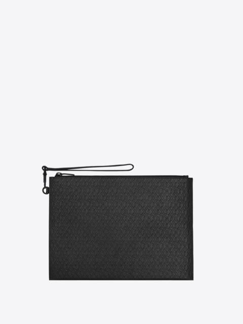 SAINT LAURENT le monogramme zipped tablet holder in saint laurent embossed smooth leather