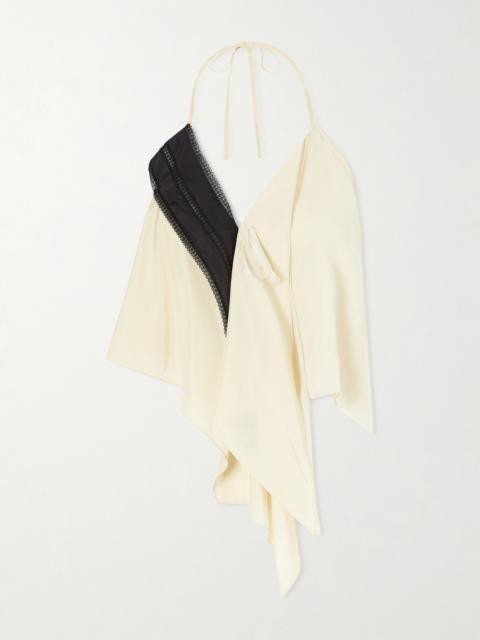 COLLEEN ALLEN Halter Silk-blend Blouse