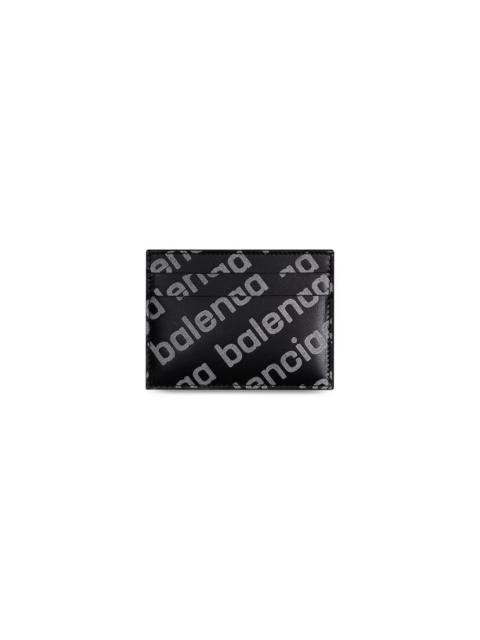 BALENCIAGA Men's Cash Card Holder With Reflective Allover Logo Print in Black
