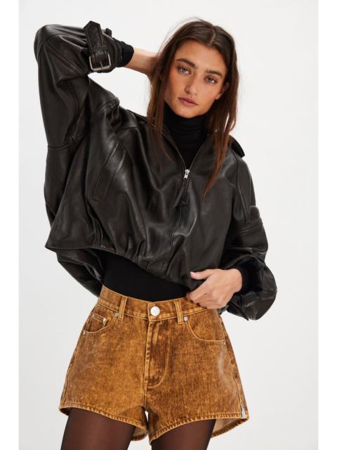 FREE PEOPLE OneTeaspoon Truckers Flocked Mid-Waist Shorts