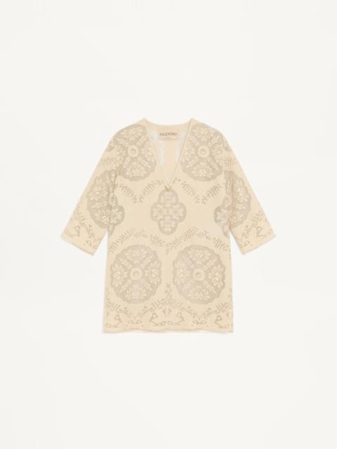 Valentino SHORT DRESS IN FLORAL STAMP BLANKET