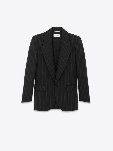 SAINT LAURENT jacket in rive gauche striped flannel