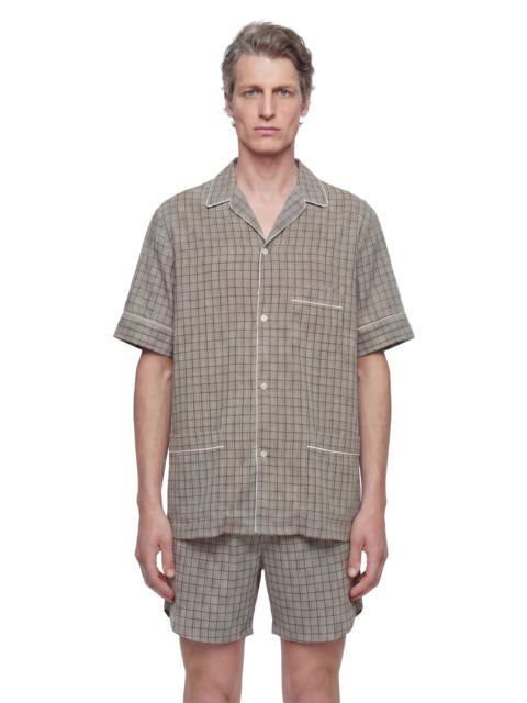 HED MAYNER Viscose Linen Check Shirt