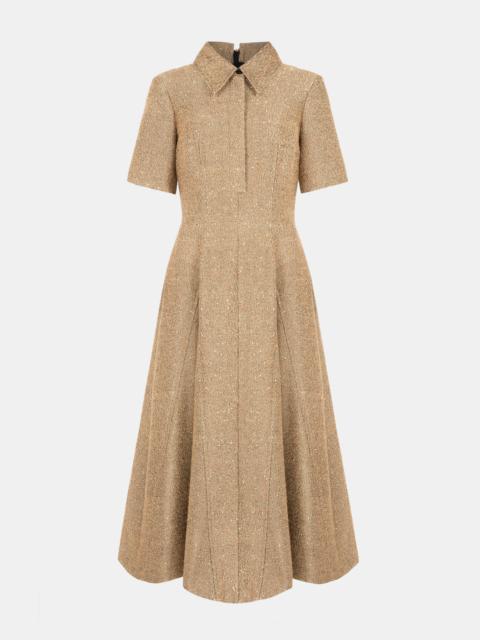 EMILIA WICKSTEAD Eleodoro Dress In Gold Sequin Tweed