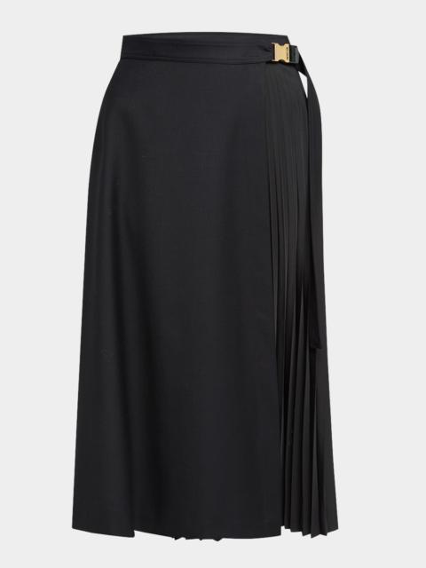 Moncler Pleated Midi Wrap Skirt