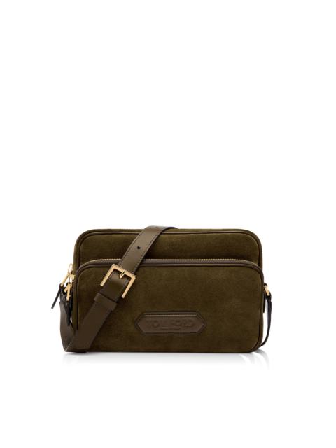 SUEDE DOUBLE ZIP MESSENGER