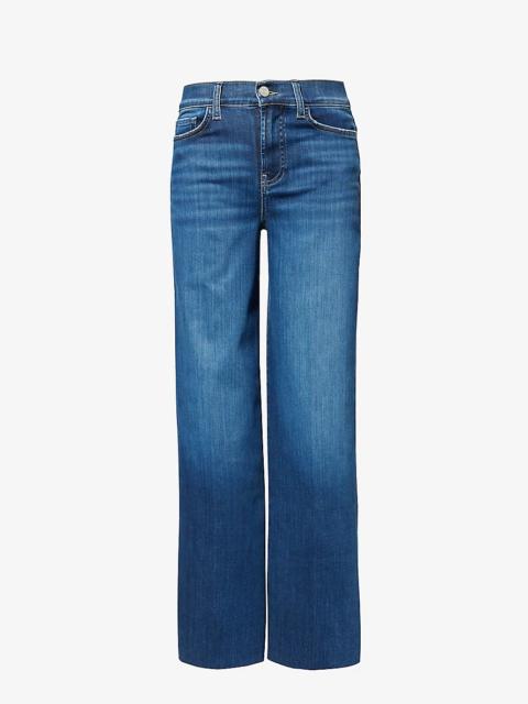 Le Slim high-rise wide-leg regular-fit stretch-denim jeans