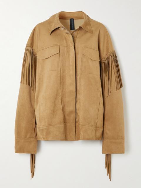NORMA KAMALI Fringed Oversized Brushed Jacket