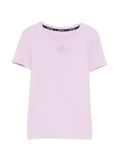 Marine Serre logo-embroidered crew neck T-shirt