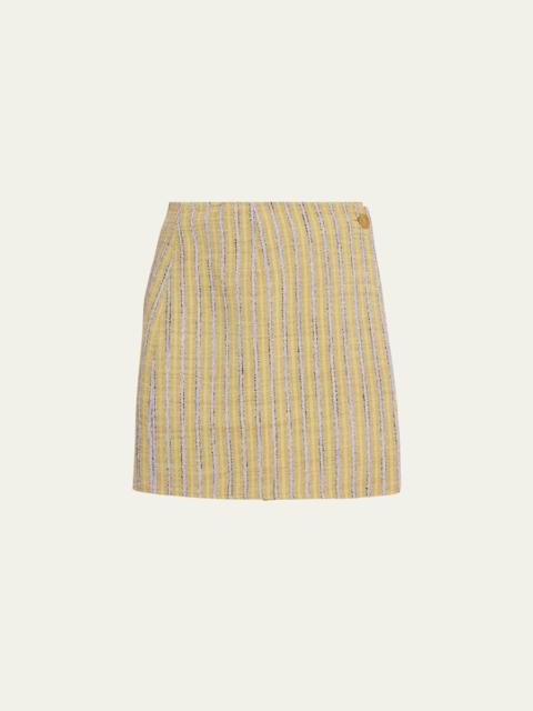 ULLA JOHNSON Doria Stripe Mini Wrap Skirt
