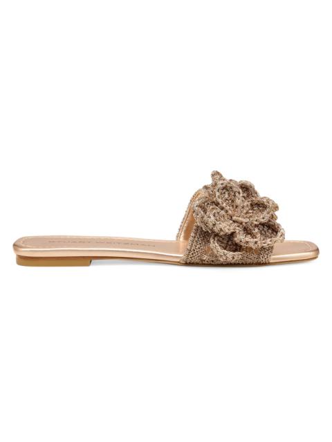 Stuart Weitzman Women's Lotus Crocheted Sandals - Light Gold