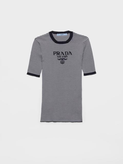 Prada Striped silk crew-neck sweater