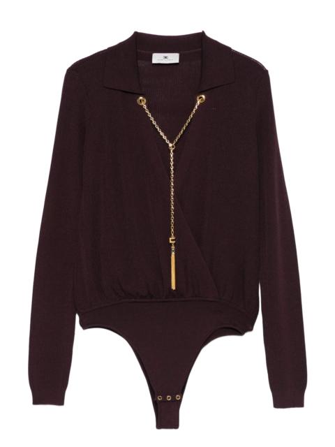 ELISABETTA FRANCHI Elisabetta Franchi Wrap Ribbed Bodysuit