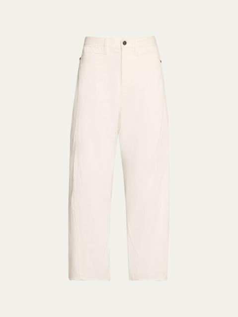 MARIA McMANUS Mid-Rise Barrel-Leg Crop Jeans
